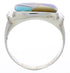 Silver Turquoise Multicolor Southwest Inlay Ring Size 8-3/4 JX38089